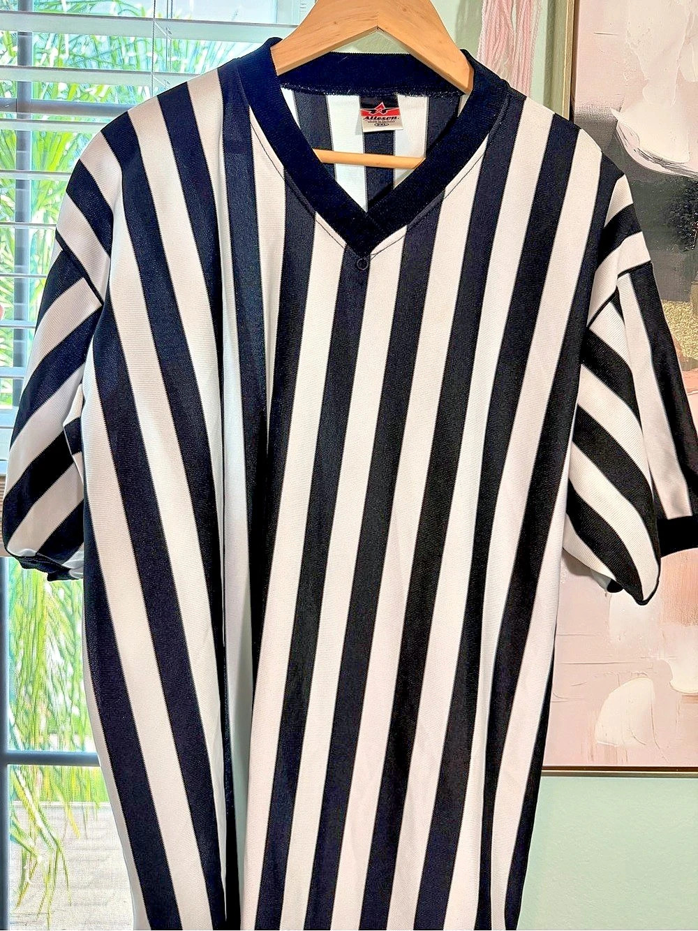 Alleson Black & White Striped Jersey Size 2XL Like New